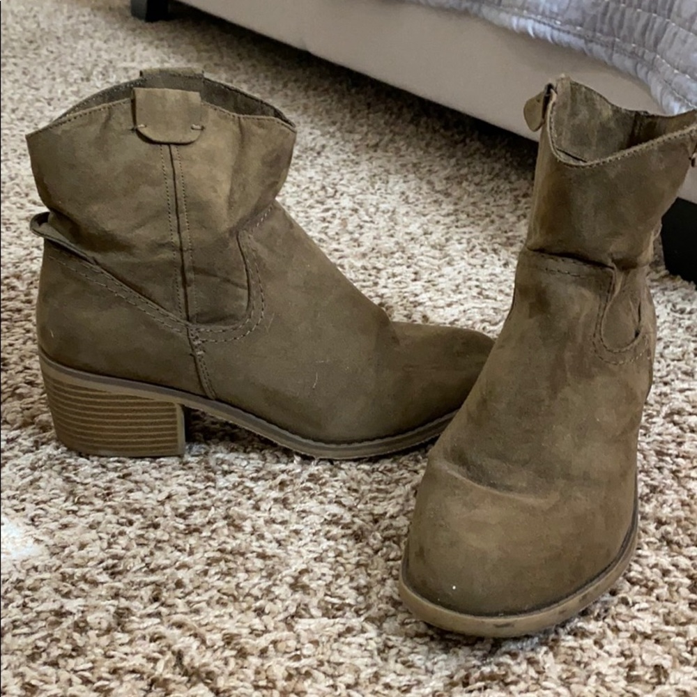 Brown Suede Booties